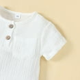 thumbnail image 6 of Baby Boys Linen Clothes Set Toddler Girls Button-down Shirt Tops + Cotton Gauze Shorts Summer 2PCS Outfit 12-18 Month Boy Clothes, 6 of 9
