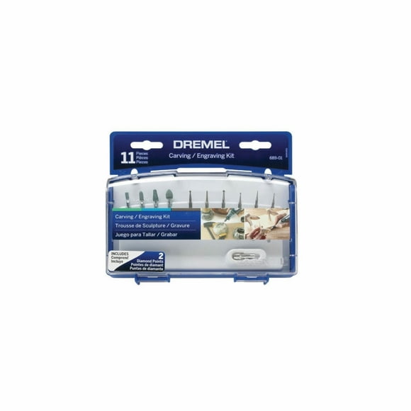 Dremel 689-01 Rotary Tool Carving and Engraving Accessory Kit for Stone, Glass and Terra Cotta, 11-Piece