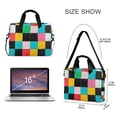 thumbnail image 3 of FORMRS 16" Laptop Bag Carrying Sleeve Case with Handle Travel Shoulder Briefcase, Blue Checkered Pattern, 3 of 8