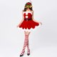 thumbnail image 2 of Conjunto navideño de 3 piezas para mujer, ajustado, color sólido, con cinturón, sombrero, traje de vacaciones FLhrweasw Para estrenar, 2 of 7