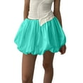 thumbnail image 2 of Fsqjgq Y2K Bubble Skirts for Women High Waist Ruffle Hem A Line Pleated Mini Short Skirt Teen Girls Puffy Pleated Tennis Skirt Streetwear Balloon Skirts, 2 of 4