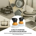 thumbnail image 3 of MR.Siga Dish Scrub Brush, Palm Brush Dish Scrubber with Grip, Nylon Brush,Orange, Pack of 2, 3 of 8