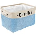 thumbnail image 1 of Cesta de almacenamiento de juguetes para perros plegable personalizada, caja de almacenamiento rectangular para juguetes, abrigos, ropa y accesorios para perros,Blue, 1 of 5
