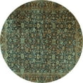 thumbnail image 1 of Ahgly Company Machine Washable Indoor Round Persian Turquoise Blue Traditional Area Rugs, 4' Round, 1 of 4