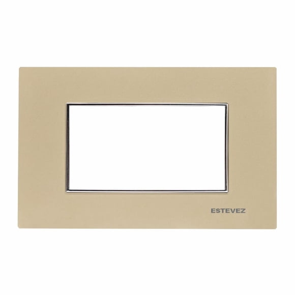 Placa 3 Ventanas Cristal Champagne Omega