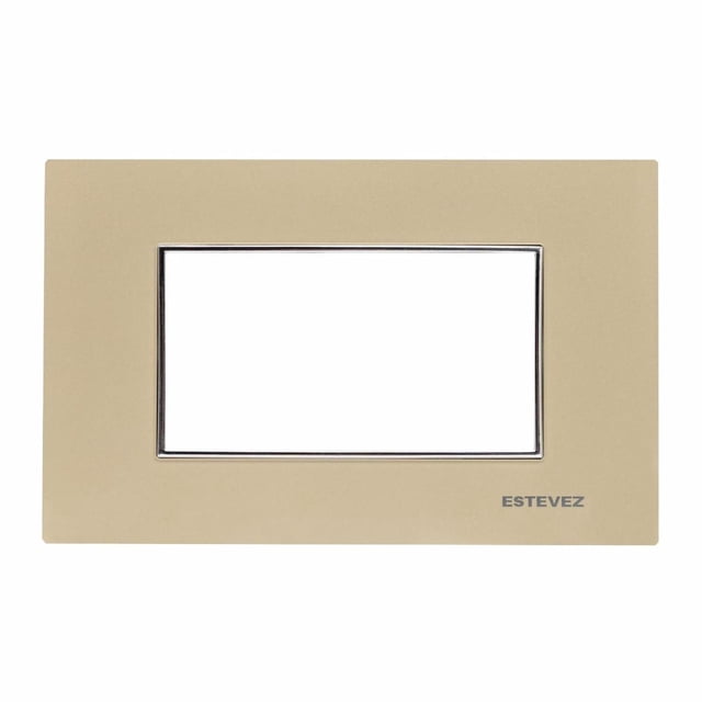 Placa 3 Ventanas Cristal Champagne Omega