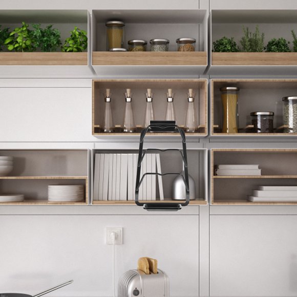 NUOLUX Rack Para Almacenamiento De Tapas De Olla Con Fijación Sin Taladro Color Negro