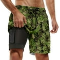 thumbnail image 1 of Board Shorts Summer Casual Camo Swim Shorts With Double Layer Beach Pants Inside Pockets Short Running Homme Green L, 1 of 4