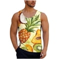 thumbnail image 2 of Camiseta sin mangas de cuello redondo para hombre, informal, a la moda, con estampado, cuello redondo, sin mangas, deportiva, blusa para hombre, 2 of 6
