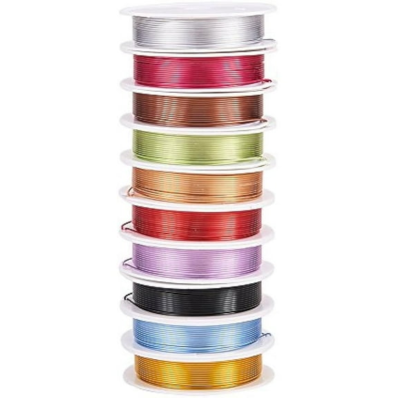10 Colors 0.8mm Colored Aluminum Craft Wire 160FT 20 Guage Flexible Metal Floral Jewely Beading Wire