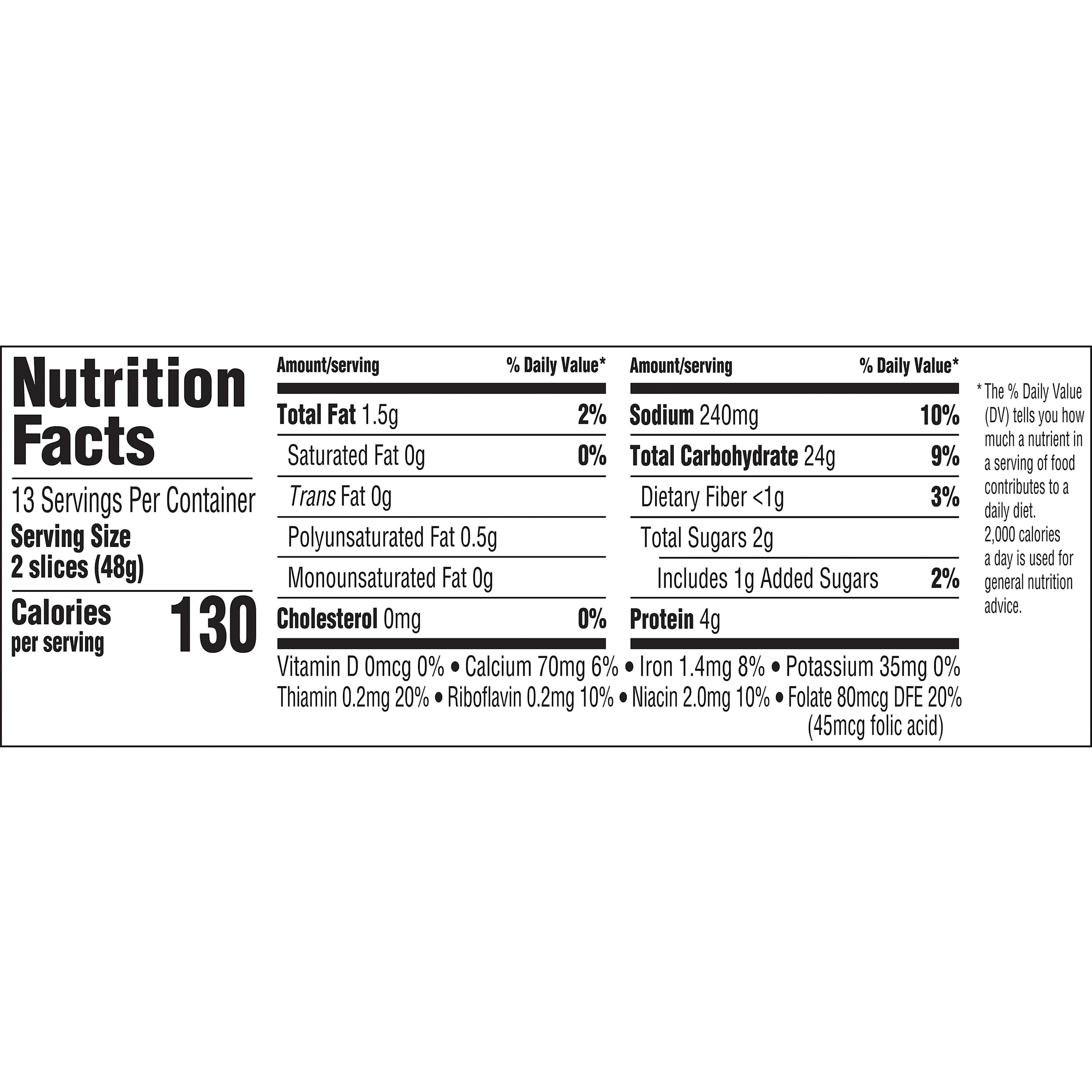 White Bread Nutrition Facts 1 Slice Nutrition Ftempo