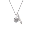 thumbnail image 2 of Delight Jewelry Silvertone XOXO - Round Seal Silvertone Fearless Bar Charm Necklace, 23", 2 of 4