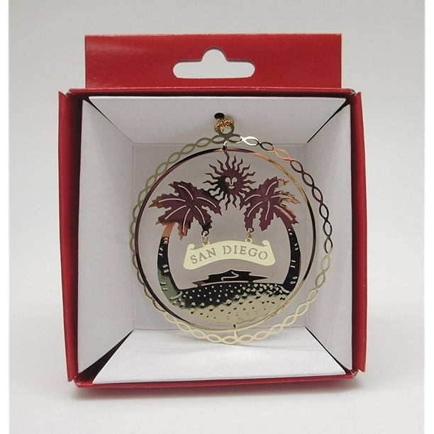 san diego california brass christmas ornament