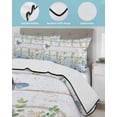 thumbnail image 4 of Quilts Full Size Bedding Set, Blue Hydrangea Lightweight Quilted Comforter, Spring Summer Eucalyptus Wooden Soft Reversible Bedspread Coverlet with Pillow Covers for All Season, 78" x 90", 4 of 7