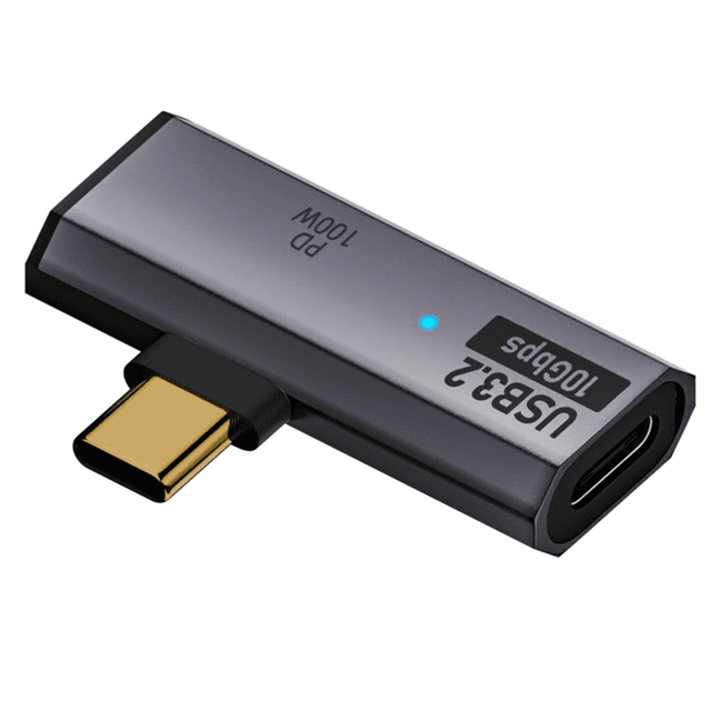 Adaptador de Datos USB 3.2 de 10 Gbps USB C A USB Tipo C Dual OTG Macho A Hembra Adaptador de Auriculares de Carga Rápida de 100 W Gris