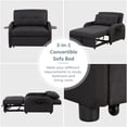 thumbnail image 3 of Triple Tree Velvet Built In Usb Port Sleeper Sofa with Pillows, Dark Gray, 3 of 6