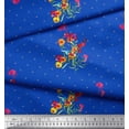 thumbnail image 3 of Soimoi Velvet Fabric Dot,Leaves & Periwinkle Floral Fabric Prints by Yard 58 Inch Wide, 3 of 3