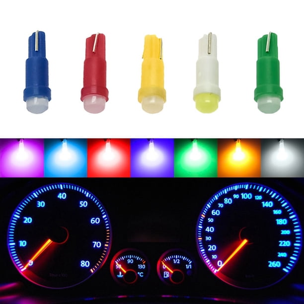 Bombilla de cerámica para coche T5, luz LED para instrumentos de coche, luz de maquillaje T5 1SMD, luz indicadora COB de astigmatismo 3D