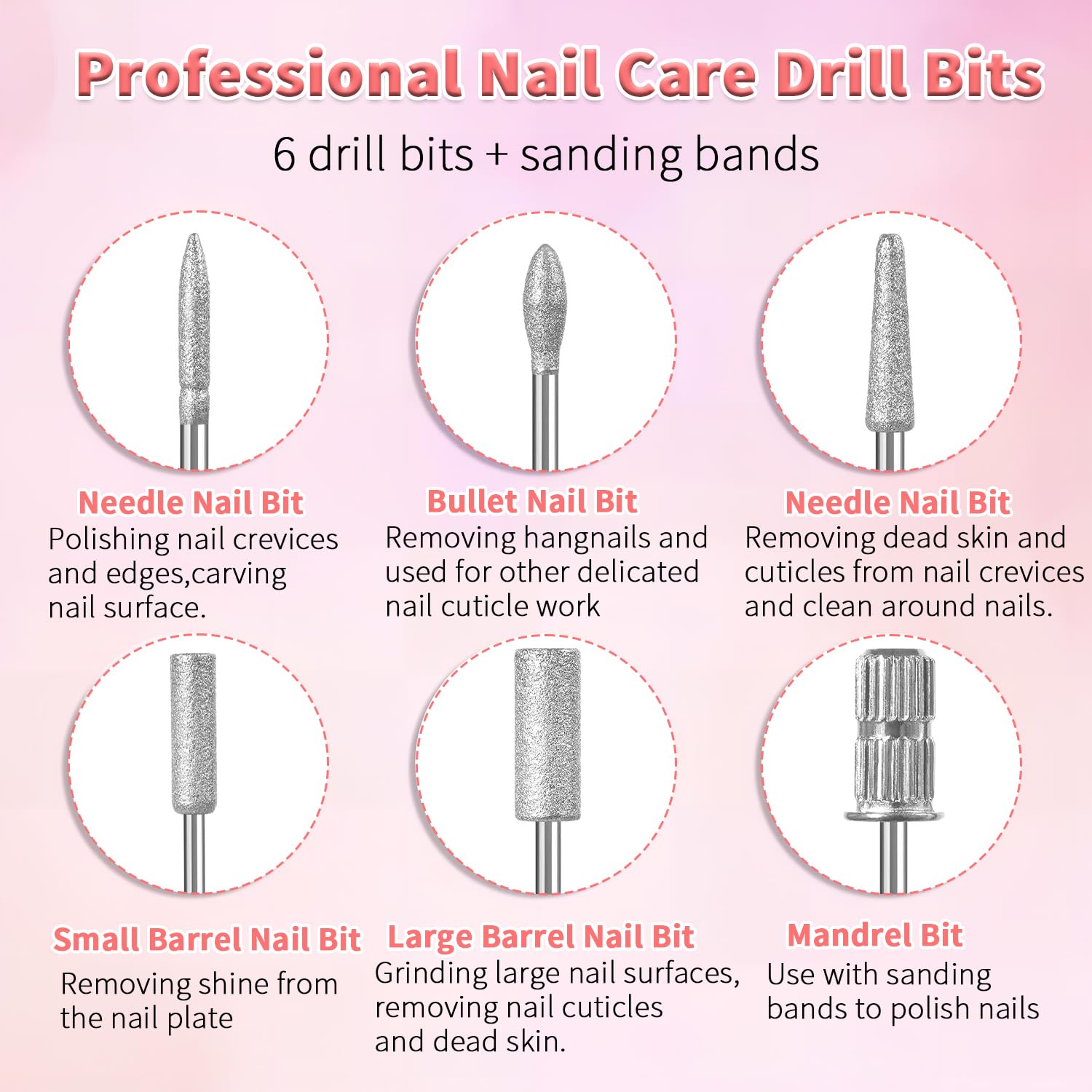 Electric Nail Grinder Set, 40,000 RPM, Home Salon-Grade Nail Grinder, Foot Care Tool, Gel Polish/Acrylic Removal Tool