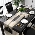 thumbnail image 3 of Black Beige Lake Table Runner 48 Inches Long, Abstract Aesthetics Mysterious Kitchen Coffee Dining Table Decoration for Home Party Birthday Wedding Home Decor 13x48 Inches, 3 of 8