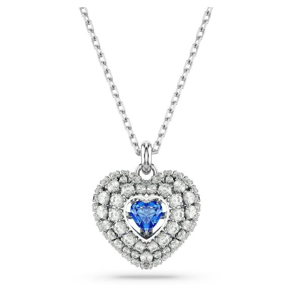 Collar con colgante Idyllia de Swarovski en forma de corazón y cristal azul