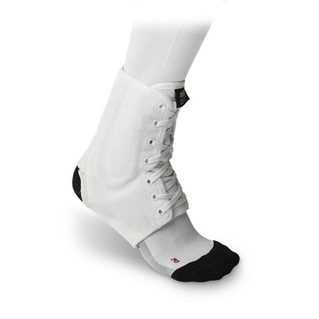 Classic White Lightweight Laced Ankle Brace , Black, medium, Ankle braces are intended to fit tightly for the best support. If your shoe sizes it at the.., By