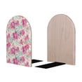 thumbnail image 2 of Naloa Purple Watercolor Flowers 2 Pcs Bookend Large Capacity Office Book Ends for Home Office Library School Study Decoration, 2 of 8