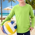 thumbnail image 2 of Bmisegm Kids Long Sleeve Shirts Breathable Mesh Raglan Tee for Boys Girls Lightweight Rash Guard Sports T Shirt for Toddler Youth Boys Shirt Light Green 4-5 Years, 2 of 6
