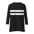 thumbnail image 5 of Ltctricy Women's Tunic Tops 3/4 Sleeve V Neck Asymmetrical Hem Striped Oversized T Shirts Casual Loose Tee Blouses(Black,XX-Large), 5 of 6