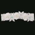 thumbnail image 3 of Liga de boda novia Zulema flor mariposa encaje Rhinestone gallina liga, 3 of 7