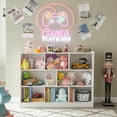 thumbnail image 5 of 3-Tier Bookshelf, 8-Section Wooden Bookcase, Storage Organizer with Anti-Tilt Device, Modern Storage Display Cabinet for Living Room, Classroom, Kid’s Room (White), 5 of 7