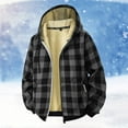 thumbnail image 2 of Men's Hooded Shirt Jacket Plaid Flannel Lined Hooded Sweatshirt Zip Up Coat Warm Casual Outdoor Jacket Coat, 2 of 8