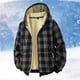 thumbnail image 1 of MHFRRA Sudadera con Capucha y Forro con Estampado de Cuadros de Invierno, Jersey con Cremallera, Chaqueta Informal Cálida para Exteriores Gris, 1 of 8