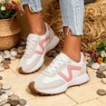 thumbnail image 2 of Rokment Women's Retro Color Block Fashion Sneakers Comfortable Casual Leather Lace up Running Tennis Shoes Non Slip Skate Trainners for Fall Spring, 2 of 5