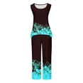thumbnail image 4 of Mikilon Ensemble Stylé pour Femme 2 Pcs Décontracté Ample Imprimé Camisole Pantalon Long Sans Manches Col Rond Haut/chemise Ensemble Vert Menthe m, 4 of 5