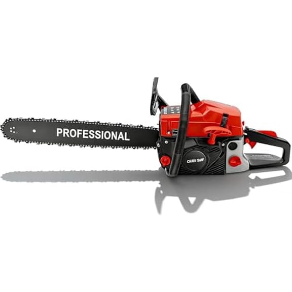 58cc Gas Chainsaw,20-Inch Professional Chainsaw with 2-Cycle Engine,Quick Start Technology for Forest Tree Cutting, Firewood, Logging$$Garden &