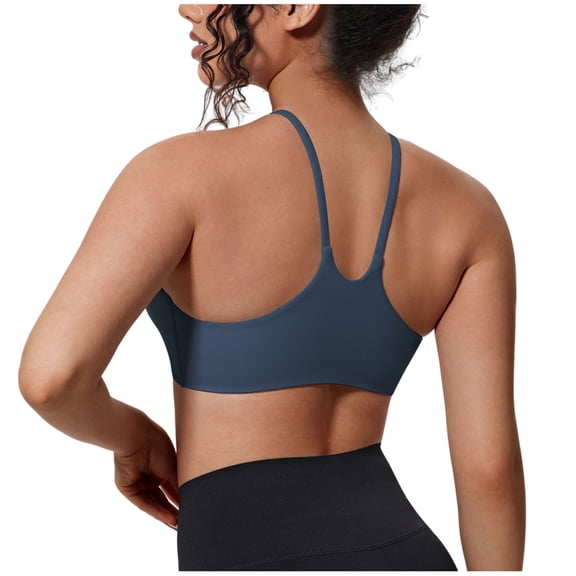 hoksml Halter Neck Sports Bra for Women Wireless Seamless Bralette with Thin Straps