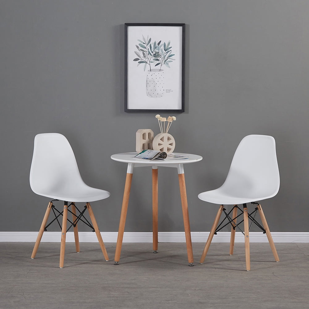 Kepooman Elegant Dining Chairs Set of 4, Plastic Chair at home with Wooden Legs, Side Chairs for Living Room Kitchen Bedroom, White Kepooman Elegant Dining Chairs Set of 4, Plastic Chair at home with Wooden Legs, Side Chairs for Living Room Kitchen Bedroom, White
