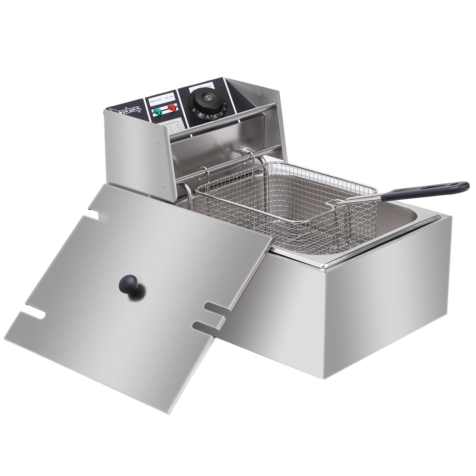 Lowestbest Fryer with Basket, 2500W Electric Fryer, Stainless Steel Countertop Fryer Lowestbest Fryer with Basket, 2500W Electric Fryer, Stainless Steel Countertop Fryer