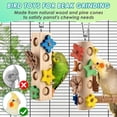 thumbnail image 5 of Bird Toys for Parrot - Hanging Colorful Wood Blocks & Pine Cones Chew Foraging Toy for Beak Grinding, Cage Accessories for Small to Medium Birds, Parakeets, Budgies, Cockatiels, Conures, 5 of 7
