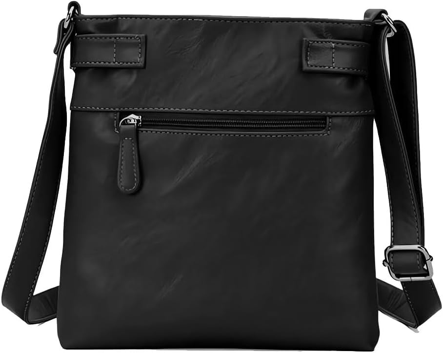 Leather Crossbody Bag for Women PU West Multi Pocket Shoulder Bags Travel Purses Ultra Soft Washed