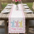 thumbnail image 4 of Easter Table Runner 90 Inches, Spring Polka Dot Bunny Pink Plaid Checkered Bed Runner Dresser Scarves Tabletop for Indoor Outdoor Parties/Ceremony/Banquet, 13" x 90", 4 of 8