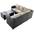 thumbnail image 4 of Costway 4 PCS 6 Seat Patio Garden Sofa Set Rattan Wicker Furniture Cushion, 4 of 10