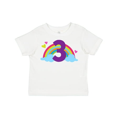 

Inktastic 3rd Birthday Rainbow Number 3 Gift Toddler Toddler Girl T-Shirt