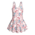 thumbnail image 3 of Xoenoiee Rabbit Bunny Egg Floral Leaves Print Girls One Piece Swimsuits Easter Sleeveless Bathing Suit for Kids Hawaiian Swimwear Tankini with Skirt Swim Dress, Size 3-4 Years, 3 of 7