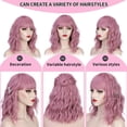 thumbnail image 6 of SEGO Short Bob Wig with Bangs for Women Shoulder Length Natural Brown Wavy Wigs Synthetic Heat Resistant Fiber Hair for Daily Party Cosplay, 6 of 7