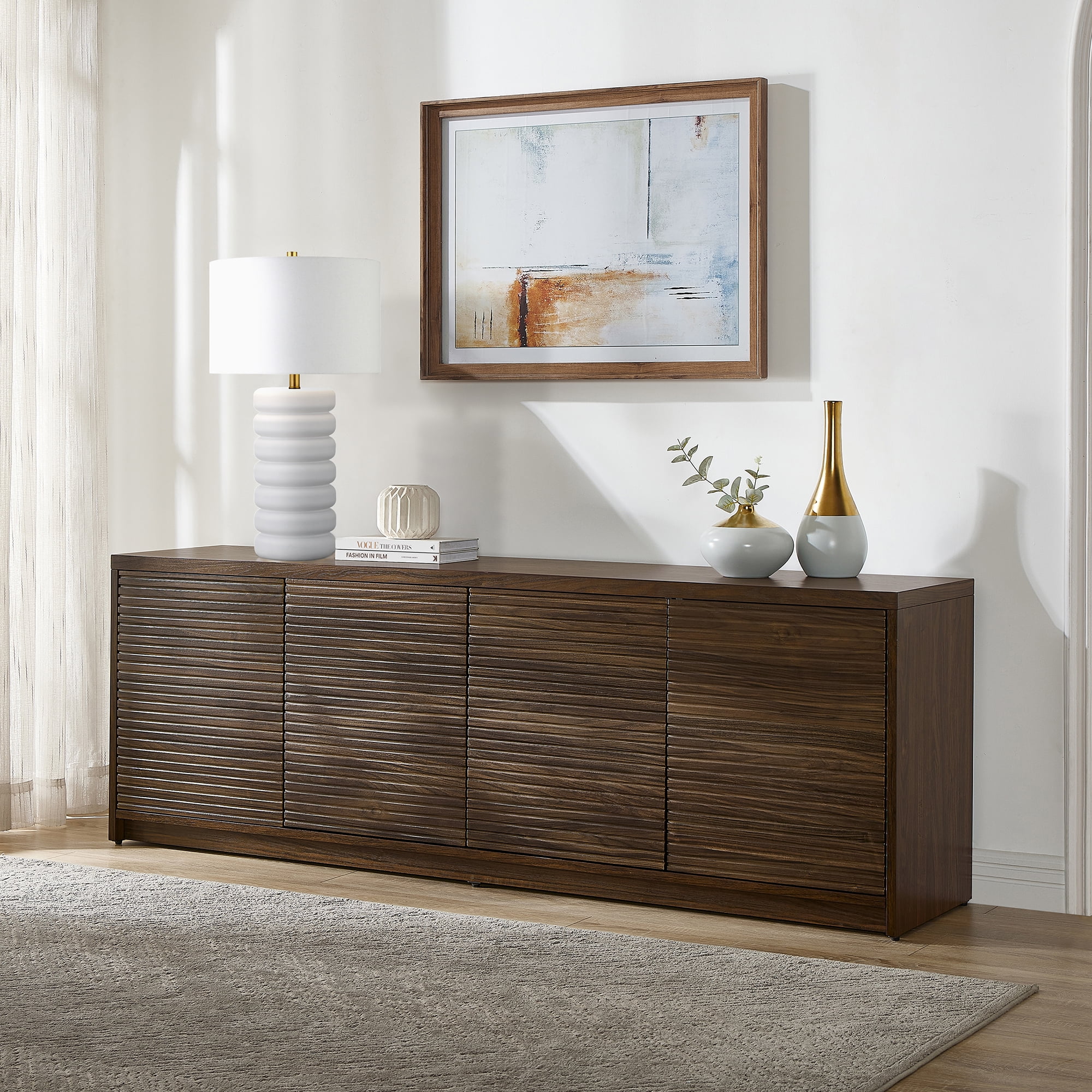 Desmond Rectangular TV Stand for TV's up to 78" in Dark Oak