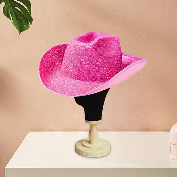 Segolike Cowboy Hat Cowgirl Hat Wo Cap Wide Brim Western Cowboy Hat Western Hat for Beach Accessories Holiday Carnival Ladies Pink