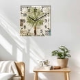 thumbnail image 3 of Vintage Palm Trees Wooden Wall Clock Silent Non Ticking, Summer Tropical Botanical Beige Burlap Square Wall Clocks Battery Operated, Decor Clock for Home Office, Living Room, Kitchen, 12 Inch, 3 of 9