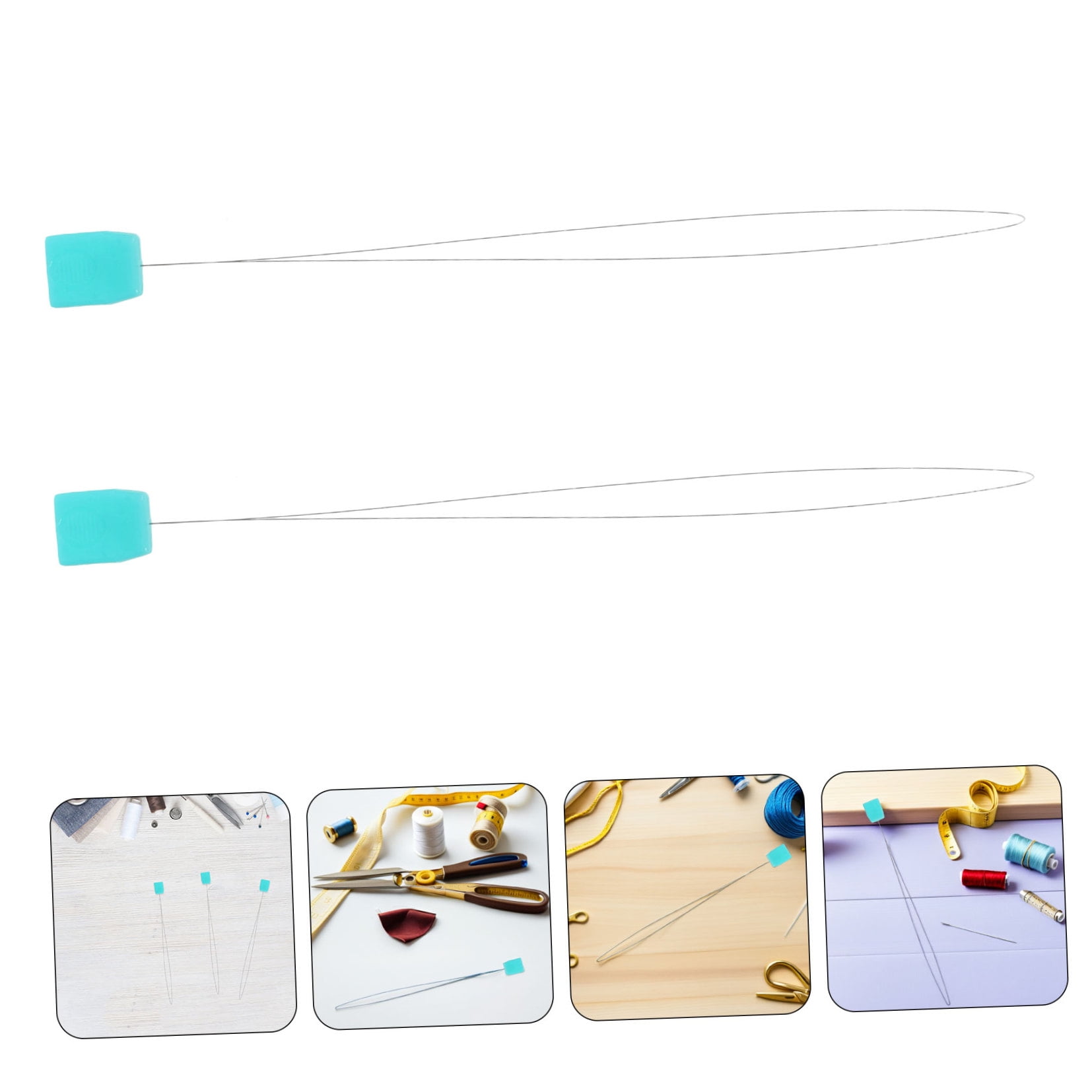 OFFIGAM 15Pcs Multi Color Long Wire Needle Threaders for Stitching Punch Needle and Cross Stitch